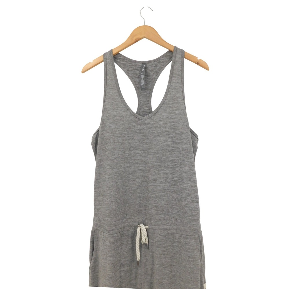Vuori Lux Harem Jumpsuit Heather Grey Racerback Drawstring VW426 Medium - Picture 3 of 6